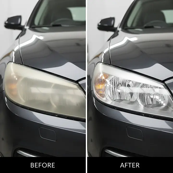 Headlight restoration before and after